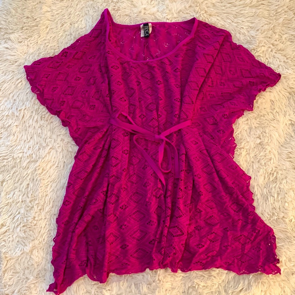 Becca Swim Coverup, fuchsia, size XS/S